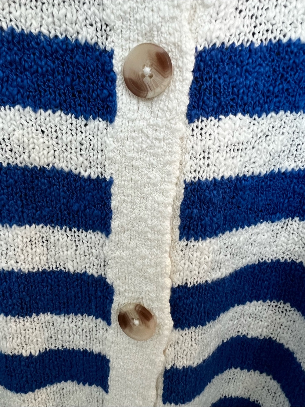 J. Crew Blue and White Striped Button-Front Short Sleeve Cardigan - Picture 4 of 10